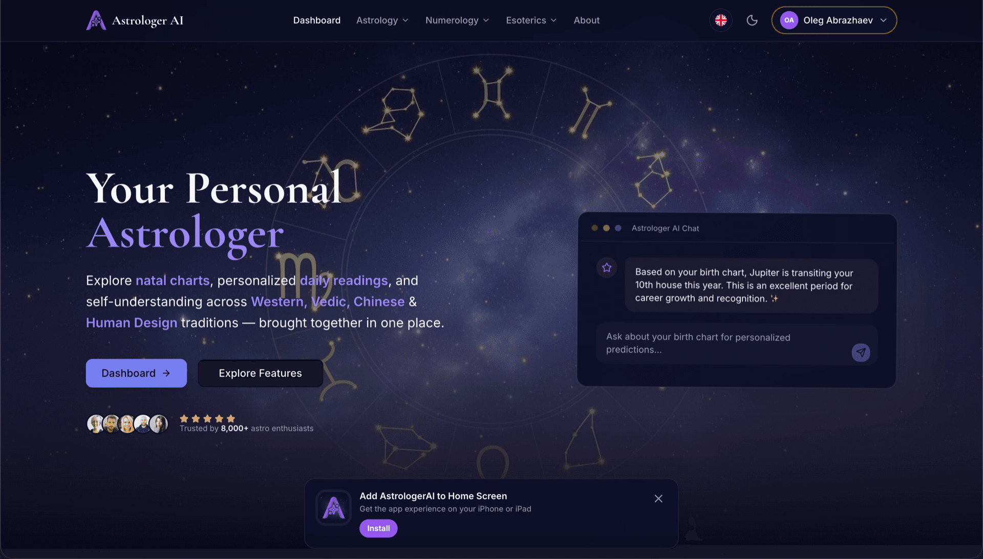 AstrologerAI AI astrology app localized into 52 languages